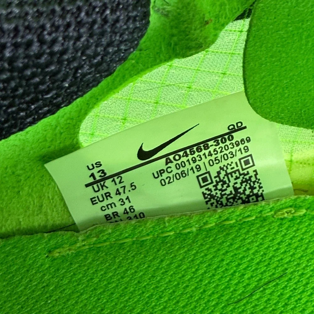 Nike ZoomX Vaporfly Next% Mens 13 Electric Green Running Shoes AO4568-300
